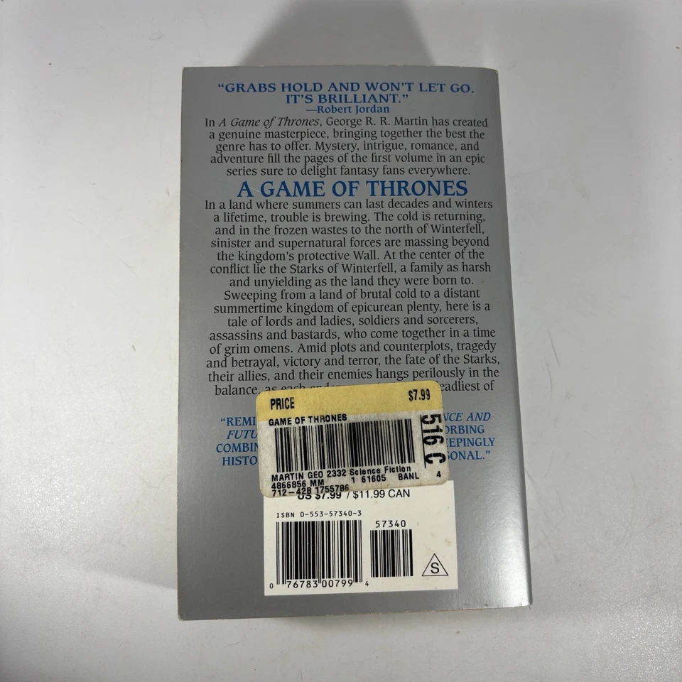 A Game of Thrones George R R Martin 1st Bantam PB Ed 23rd Printing ASOIAF 1997 - Image 2 of 4