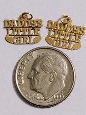 14k Gold Charms 2 "Daddy's Little Girl" Weight 0.32 Grams