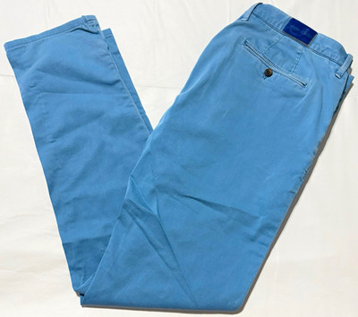 Jacob Cohen Bobby Academy Mens Chino Pants Size 36 Blue Stretch Italy Trousers