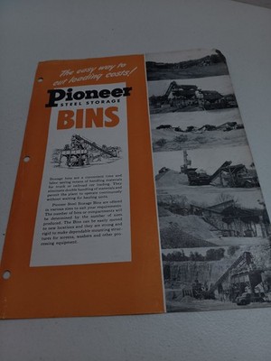 Vintage Pioneer Steel Storage Bins Loading Info and Sales Brochure Advertising 