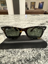 Ray-Ban Wayfarer RB2140 902 Sunglasses 50mm Tortoise Frame, Green G-15 Lenses