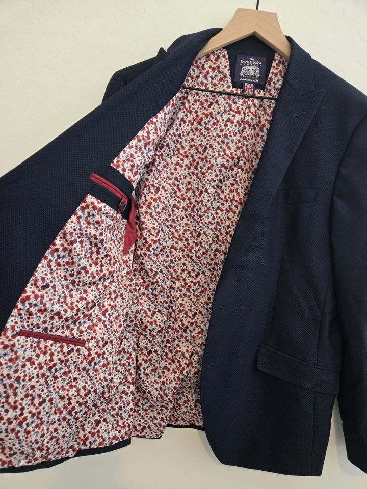 Chaqueta Blazer Abrigo Deportivo The Savile Row Company London Para Hombres Azul Marino 40R Foto 4 de 4