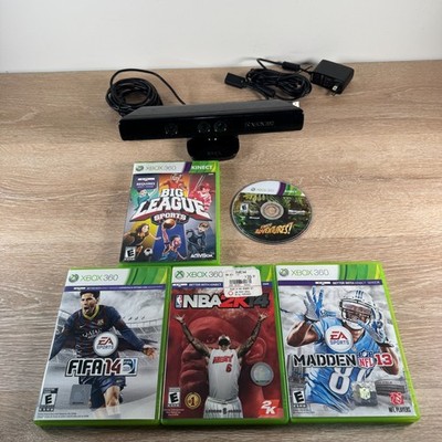 Microsoft Xbox 360 Kinect Sensor with 5 Games Tested Working Madden Fifa Sports