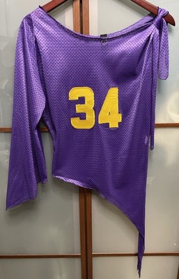 Windsor Vintage Y2k 90s Lakers Asymmetrical Jersey Mesh Sheer Blouse Top Size S