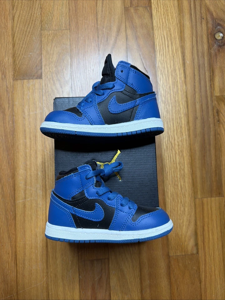 Nike Air Jordan 1 Retro Alto OG TD 'Azul Marino Oscuro' AQ2665-404 Niño Pequeño Talla 8C Foto 2 de 4