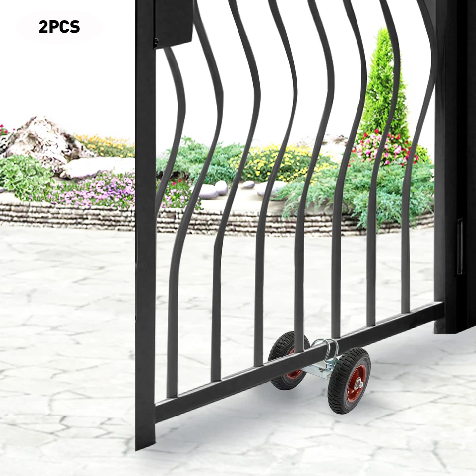 2PCS 8 Inch Heavy Duty Sliding Gate Roller Wheels 600lbs U-Bolt for Fence Drivew - Bild 2 von 4