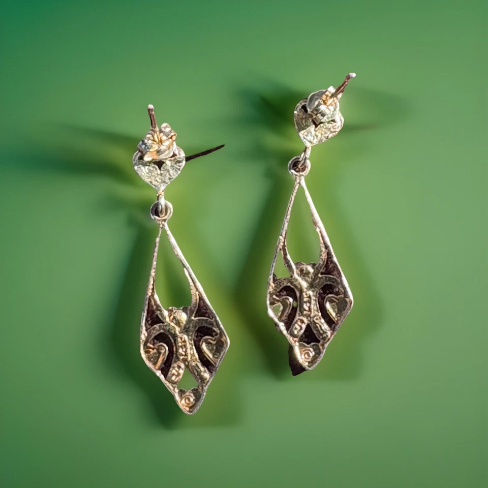 ￼￼ 14 Karat Gold Very Dainty Heart Design With Some Shading Rose Gold ￼ - Image 3 of 4