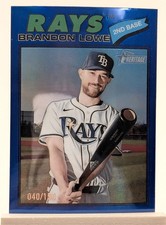 2026 Topps Heritage Brandon Lowe Blue Chrome Refractor 040/150 #369 Rays