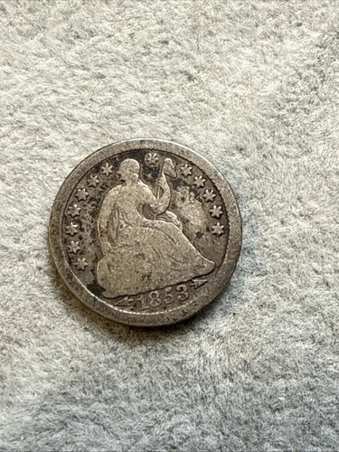 1853 Philadelphia Seated Liberty Half Dime with Arrows G Good Condition 7506