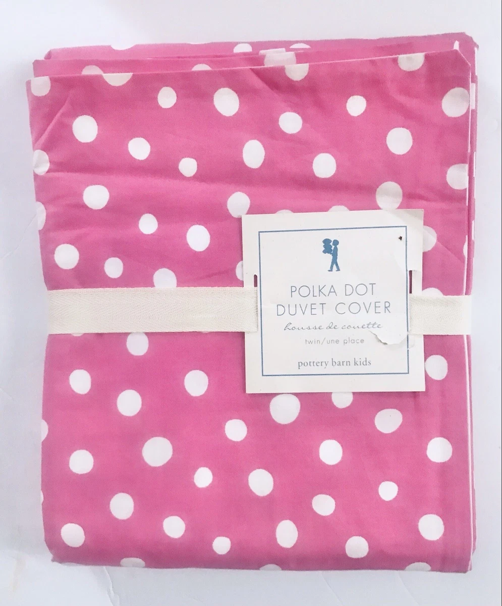 NWT Pottery Barn Kids TWIN Pink Duvet Cover Bedding Organic Cotton