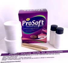Soft Denture Reline Kit! Durable Liner!  Repair Loose Dentures! ProSoft Reliner!