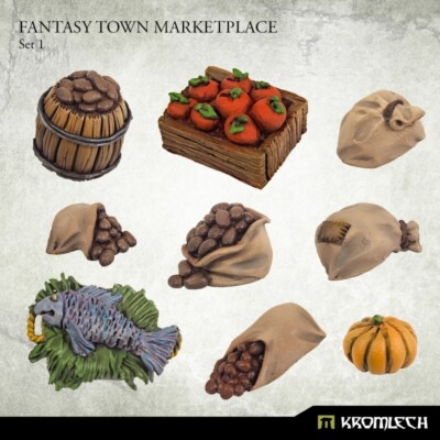 Fantasy Town Marketplace Set 1 9 verschiedene Teile Bits Kromlech Resin KRBK063