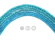 Czech Fire Polished Round Faceted Glass Beads Opaque Blue (Blue Turq.) 3-4-6-8mm