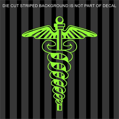 CADUCEUS Medical Decal Sticker Car Truck Window - Choice of Colors & Sizes - Picture 8 of 15