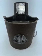 Vintage Sterling Richmond Cedar Works 5 Qt. Ice Cream Freezer Maker eagle