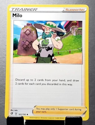 2020 Pokemon 161/192 MILO Rebel Clash Trainer pack fresh NM/MT