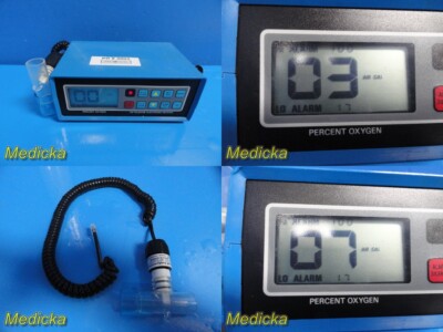 Teledyne TED200T Oxygen Monitor W/ PSR11-77 Oxygen Sensor, Battery Shell ~ 27376