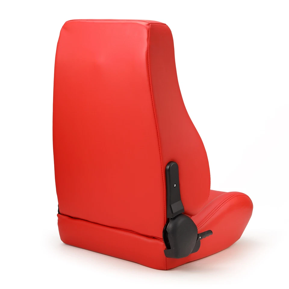 1 Pair Universal Red PVC Leather Easy Reclinable OBS Style Seats Car Seats Foto 4 de 4
