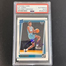 2021-22 Panini Donruss Rated Rookie #232 Kai Jones Signed AUTO PSA Slabbed Horne