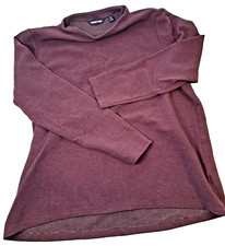 Land's Lands End Women's XL Maroon Mock Neck Long Sleeve Pullover Good