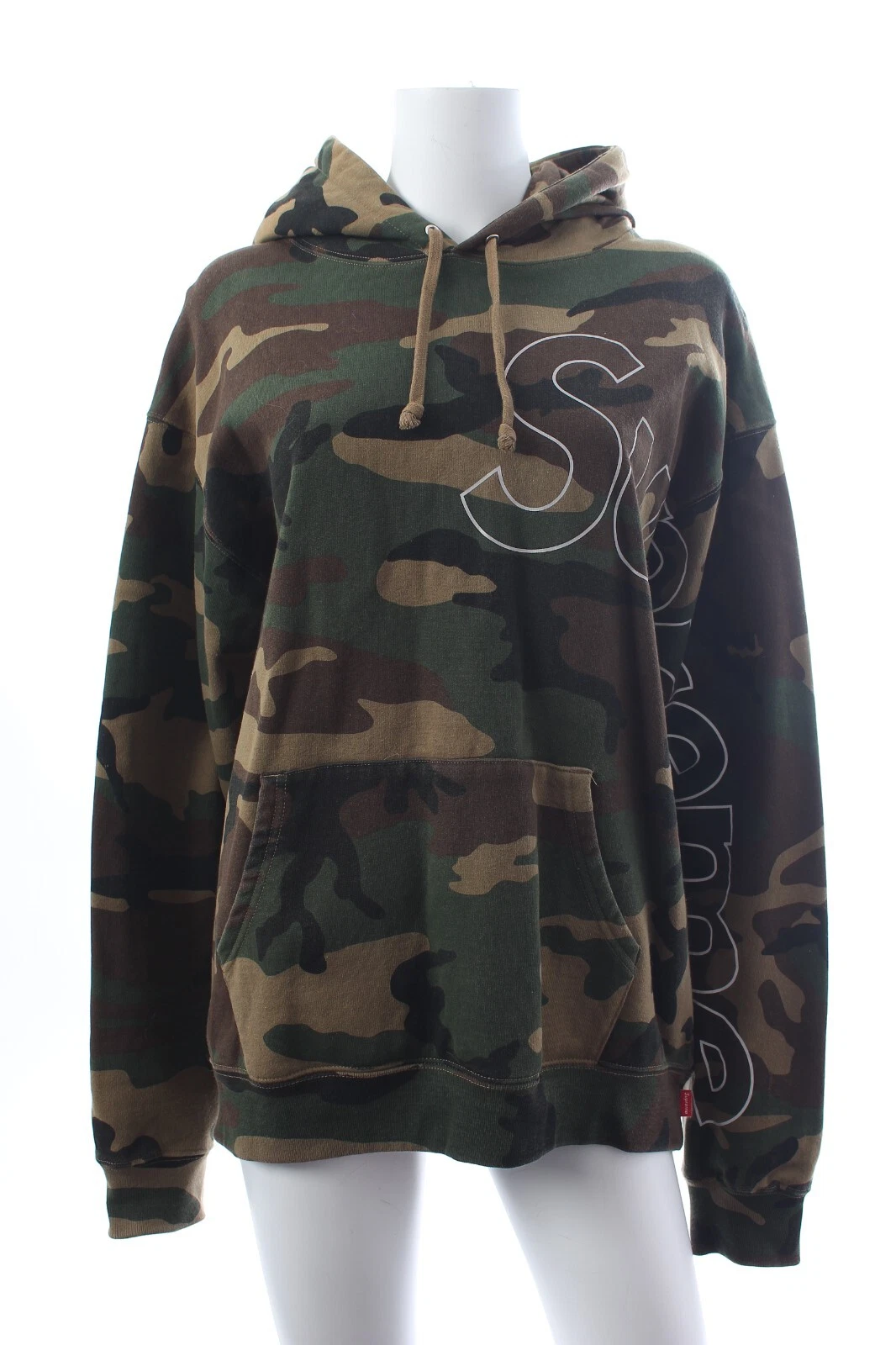Sweat camouflage Woodland à capuche réfléchissant suprême / kaki / unisexe