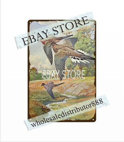 1958 Mourning Dove hunting wildlife art Francis Lee Jaques metal tin sign - Picture 2 of 4