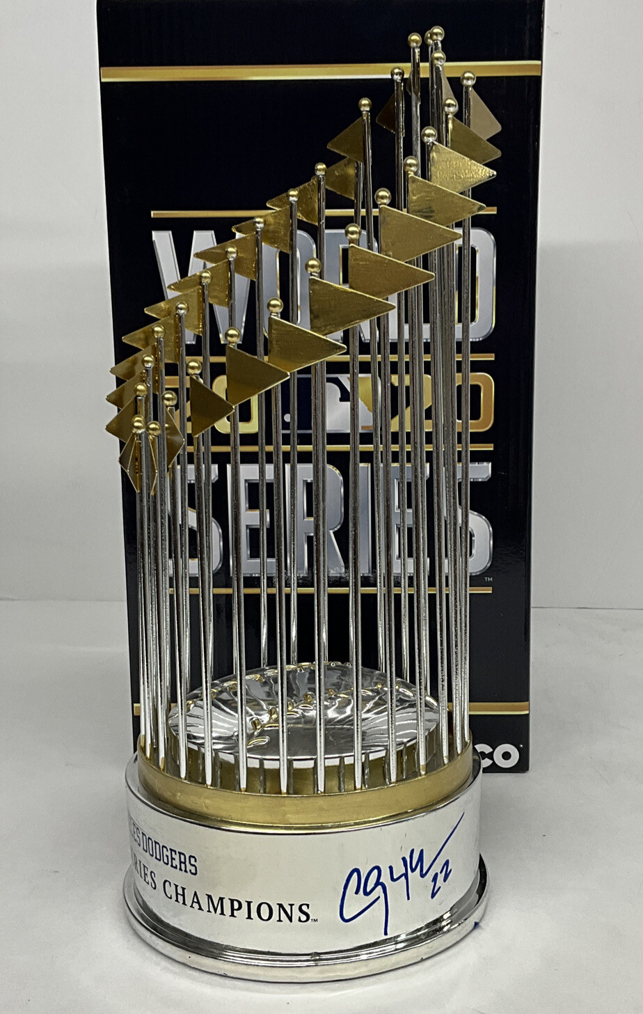 Clayton Kershaw Autographed Signed Los Angeles Dodgers 2020 WS CHAMP DODGERS FOCO 12" REPLICA TROPHY BAS W341015 