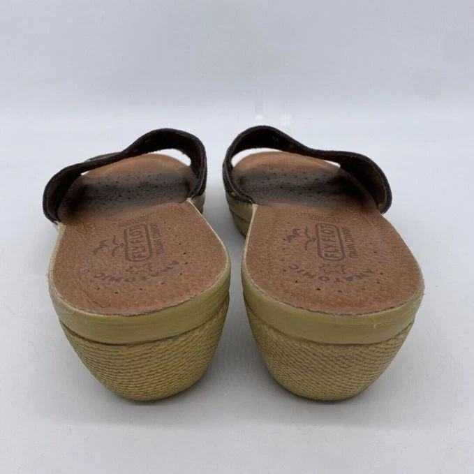 Женские кожаные сандалии Fly Flot 37 размер США 5,5 желтовато-коричневые анатомические комфортные горки дамские - Изображение 3 из 4