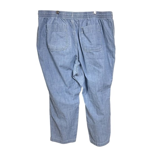 LL Bean Women's Sz 20W Plus Lakewashed Pull-On Chinos Chambray Favorite Fit Blue - Picture 5 of 7