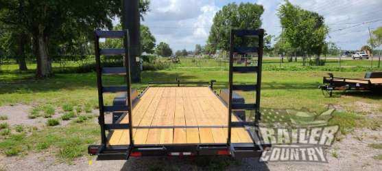 NEW 2023 7 X 20 10K GVWR Heavy Duty Flatbed Wood Deck Equipment Trailer w/ Ramps