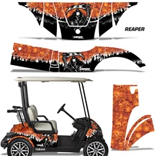 Cart Graphics Kit Decal Sticker For Yamaha Golf Cart 2007-2016 REAPER ORANGE