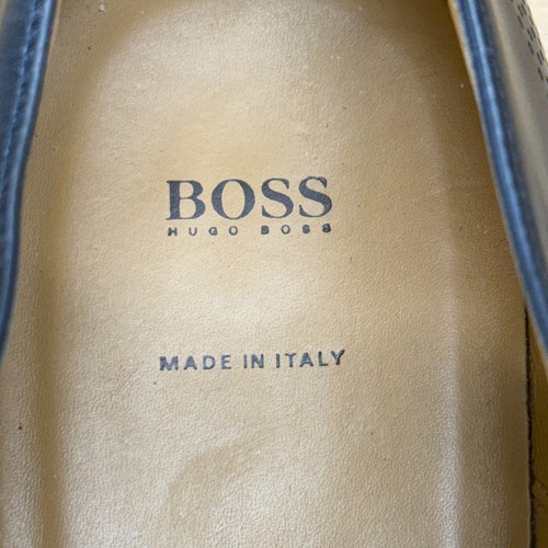 Hugo Boss Men's Size US 10 Black Leather Cap Toe Perf Leather Oxfords Italy UK 9 - Picture 11 of 11