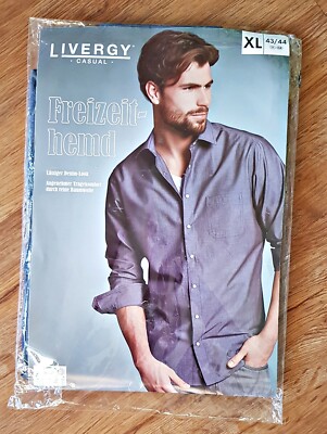 LIVERGY Herren Freizeithemd Langarm Hemd Klassisch Baumwolle NEU