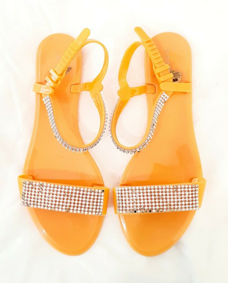 bamboo jelly sandals studded
