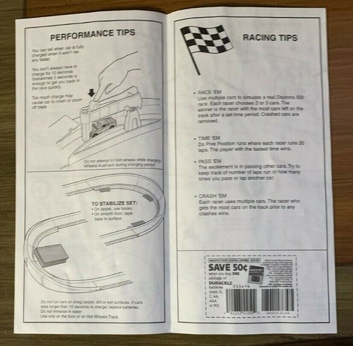 Vintage 1997 Mattel Hot Wheels Daytona 500 SuperSpeedway Instructions Manual - Picture 2 of 3