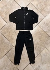 Boys Nike Full-Zip Jacket Pants 2-Piece Track Suit Set Black Size 6