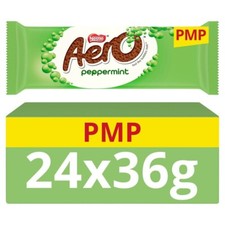Box of 24 Nestlé Aero Peppermint Mint Milk Chocolate Bar 36g NOW £17.99