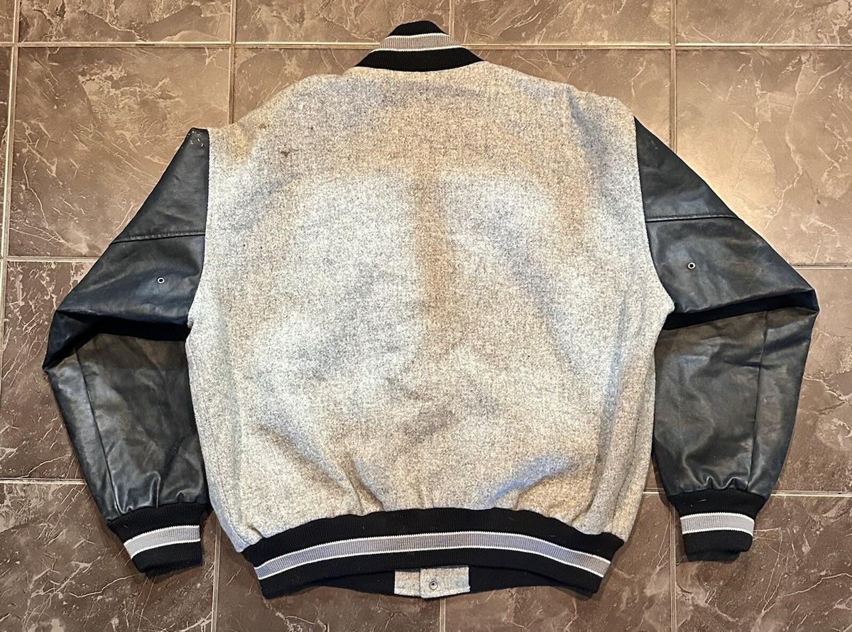 belvest × barneys newyork jacket gray Vintage Barney & Friends Cast and Crew Promo Gray Varsity