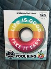 Life Is Good Take It Easy Inflatable Pool Ring 42" Diameter Ages 14+ - New
