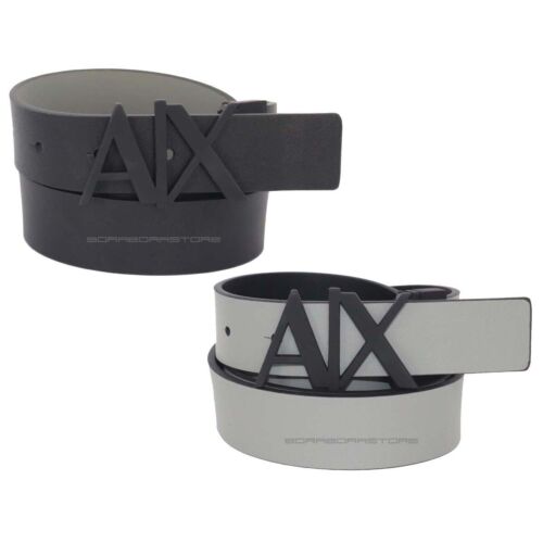 Armani Exchange Men's Belt 951017 cc505 61120 Black Reversible Leather - Picture 1 of 5