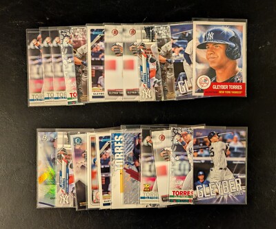 Gleyber Torres 25-Card Lot 2017-2020 Various Brands, Rookies, Inserts, Parallels
