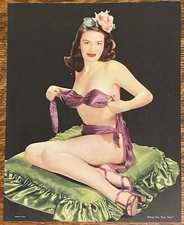 VTG 1940s 50s  PIN UP CALENDAR 10X16 LITHO PRINT PHOTO ILLUSTRATION GIRL ART