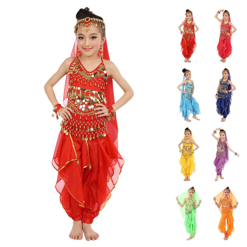 6pc Handmade Children Girl Belly Dancing Dance Cloth Belly Dance Sets
