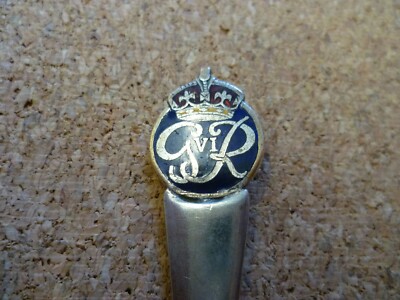 GEDENK-TEELÖFFEL EMAILLE & VERSILBERT ''KING GEORGE V1''. GEORGE V1 LÖFFEL