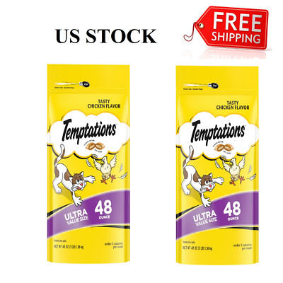 2P Temptations Classic Tasty Chicken Flavor Crunchy & Soft Treats For Cats 48 Oz