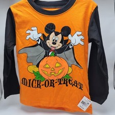 Toddler Disney Mickey Mouse Mick Treat Halloween Long Sleeve TShirt 2T Treat