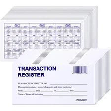 24 PCS Check Registers for Personal Checkbook Easy to Read Checkbook Register