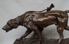 Dog Nature Statue Art Deco Style Art Nouveau Style Solid Bronze Signed