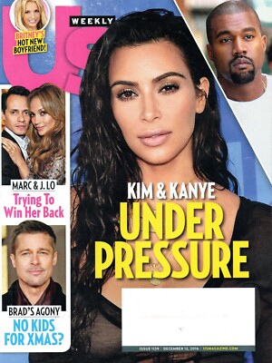US WEEKLY Magazine December 12 2016 Kim Kardashian Kanye West Brad Pitt J. Lo