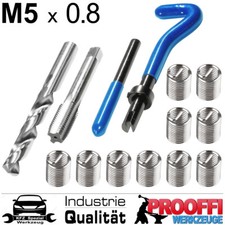 25-tlg Spezial Gewinde M5 x 0.8 Reparatur Nachschneiden Werkzeug Helicoil Set